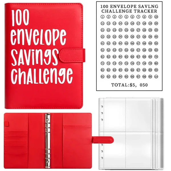 100 envelope savings challenge binder